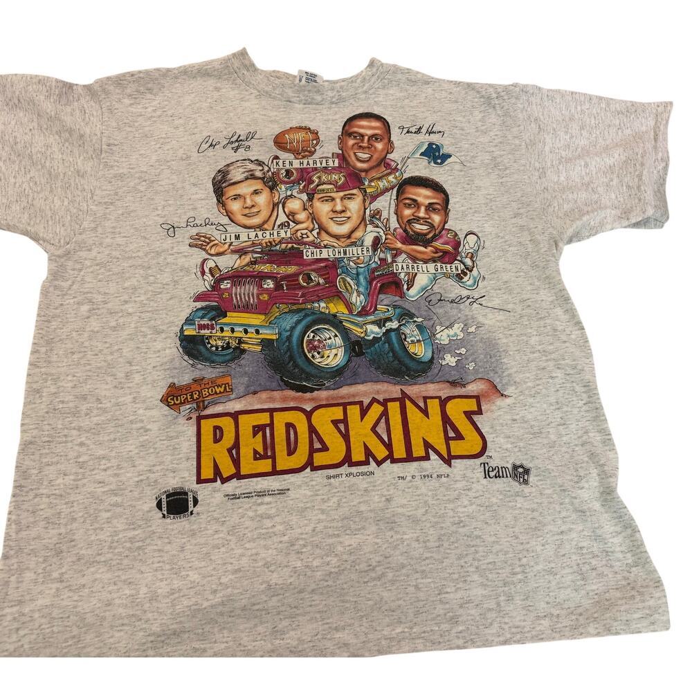 RARE Vintage 1994 NFL Washington Redskins Shirt Xplosion Caricature Tee Men XL